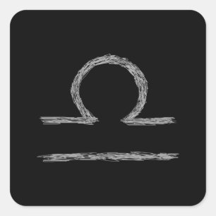Waage. Tierkreis-astrologisches Zeichen Quadratischer Aufkleber