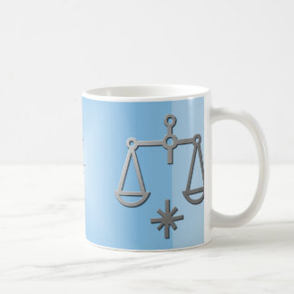 Waage-Tierkreis-Stern-Zeichen-Silber-blauer Kaffeetasse
