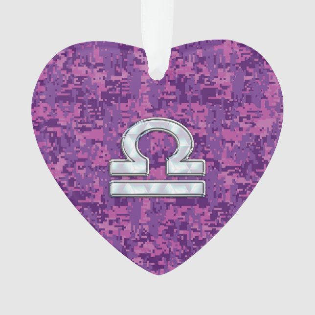 Waage-Tierkreis-Symbol-pinkfarbene rosa Ornament (Vorderseite)