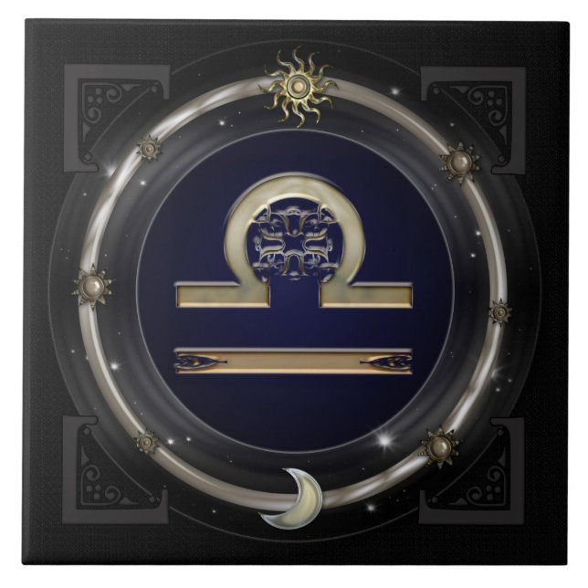 Waage-Tierkreis-Zeichen Fliese (Vorderseite)