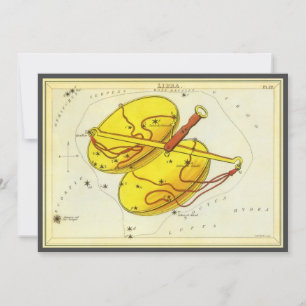 Waage Vintage Konstellation Urania's Spiegel Einladung