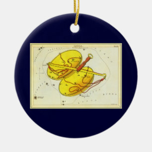 Waage Vintage-Sternbild Urania's Spiegel Keramik Ornament