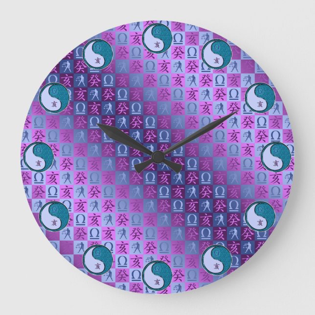 Waage & Wasser-Schwein Große Wanduhr (Vorderseite)