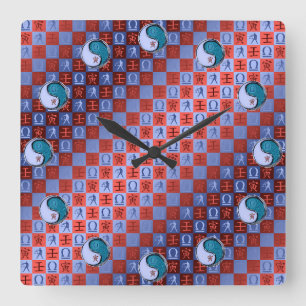 Waage & Wasser-Tiger Quadratische Wanduhr