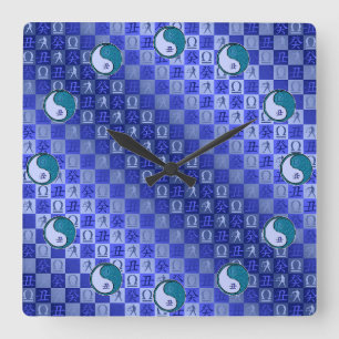 Waage & Wasserbüffel Quadratische Wanduhr