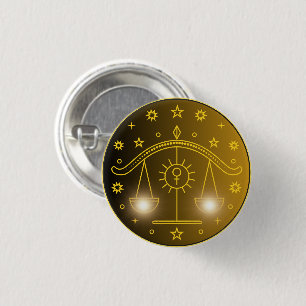 Waage-Zodiac-Emblem Minimales Himmelssymbol Button