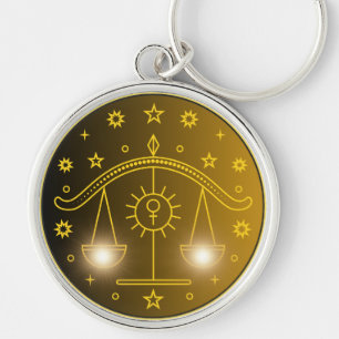 Waage-Zodiac-Emblem   Minimales Himmelssymbol Schlüsselanhänger