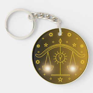 Waage-Zodiac-Emblem Minimales Himmelssymbol Schlüsselanhänger