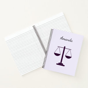 Waagen der Justiz Rechtsdienstleistungen Symbol Notizbuch
