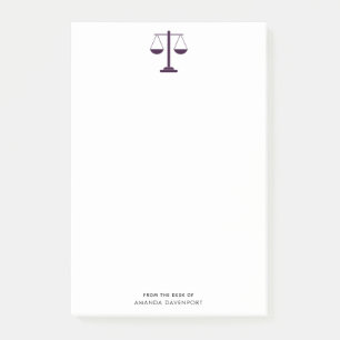 Waagen der Justiz Rechtsdienstleistungen Symbol Post-it Klebezettel
