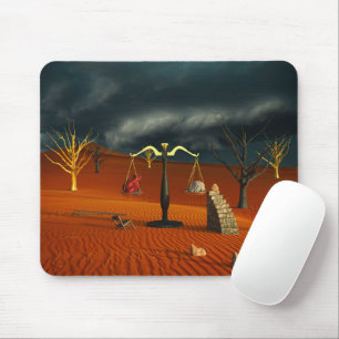 Waagen der Wahrheit – Surrealer Wüstensymbolismus Mousepad