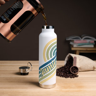 Waagerechtes Retro Personalisiert Name Wasser Flas Trinkflasche
