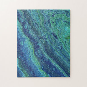 Wabash 2 Cool Blau Grün Abstraktes Puzzle