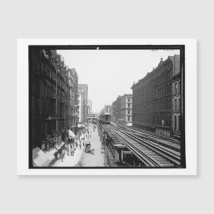 Wabash Ave., N. von Adams St., Chicago Vintage Magnetkarte