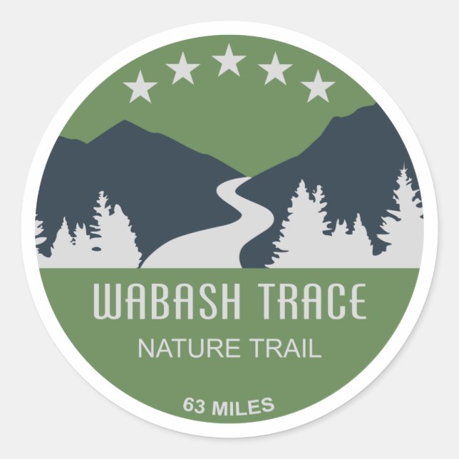 Wabash Trace Nature Trail Runder Aufkleber (Vorderseite)