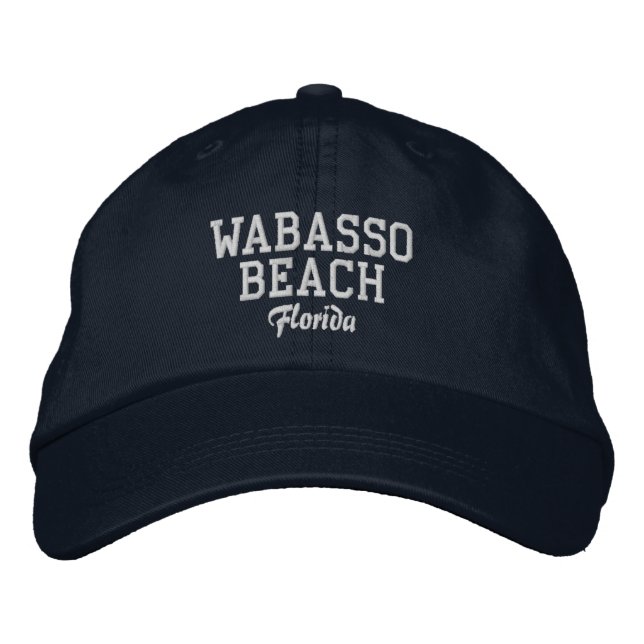 Wabasso Beach Florida bestickt mit Baseballhut Bestickte Baseballkappe (Vorderseite)