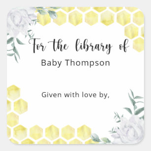 Waben - für die Bibliothek von Quadratischer Aufkleber