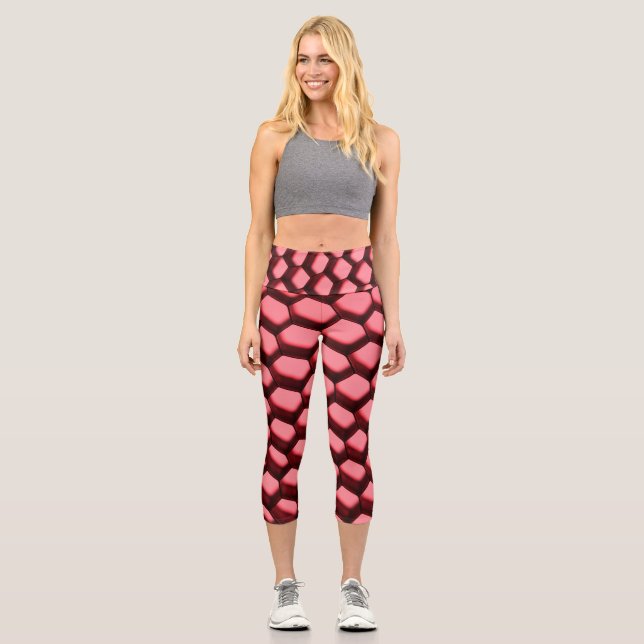 Wabendesign auf Capri Leggings (Vorderseite)
