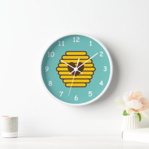 Wabenhalterung aus Bienenstock Uhr