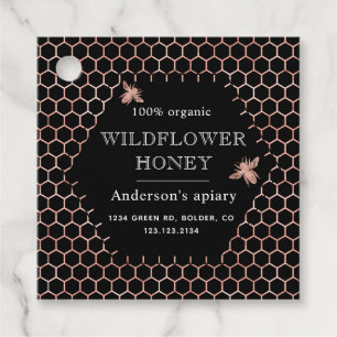 Wabenkraut-Rose, goldfarben, monogramm Geschenkanhänger