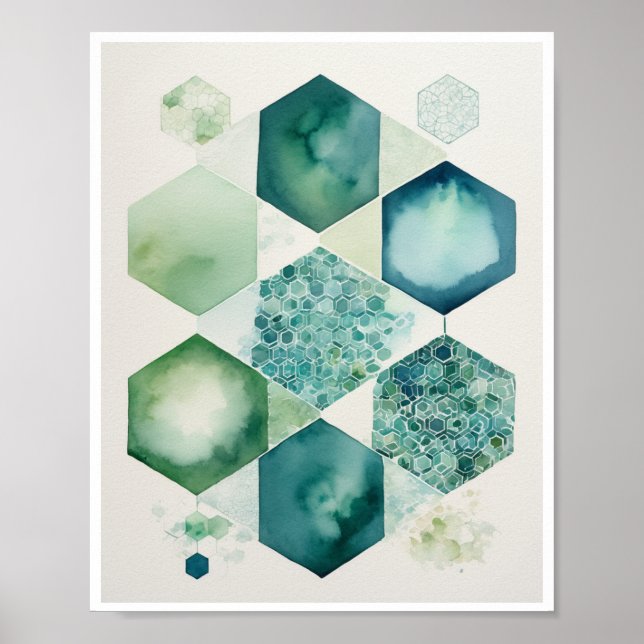 Wabenmuster aus Hexagon Art Poster (Vorne)