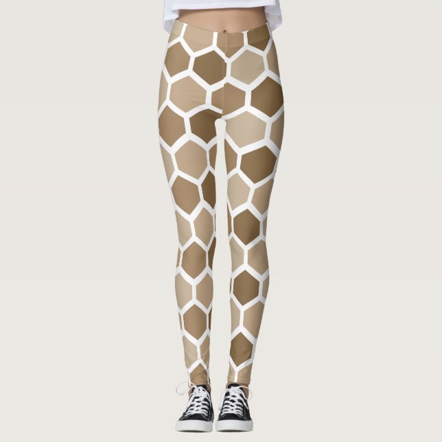 Wabenmuster im Sand Leggings (Vorderseite)