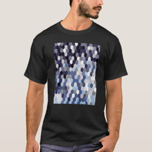Wabenmuster in Blautönen mit Hexagon-Malerei T-Shirt