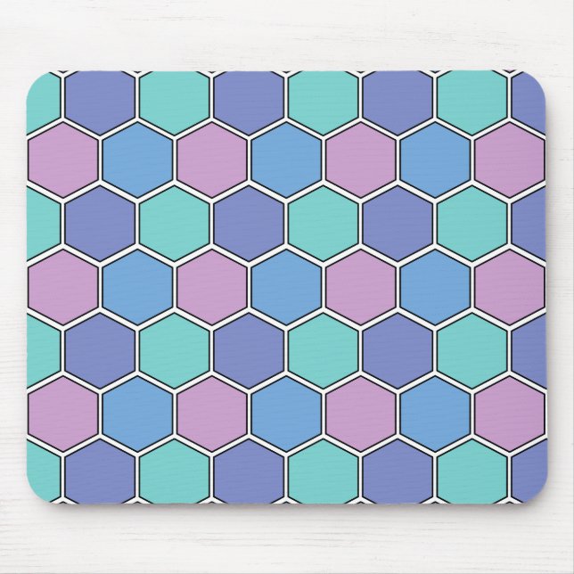 Wabenmuster Pastellfarben Mousepad (Vorne)
