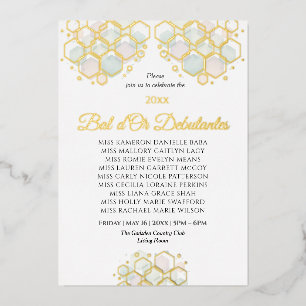 Wabenstruktur Corporate Elegance Gold Geometrisch Folien Feiertagskarte