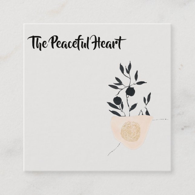 *~* Wabi Sabi Abstrakt AR27 Einfache Minimale Tint Quadratische Visitenkarte (Vorderseite)