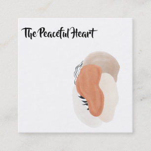 *~* Wabi Sabi Abstrakt Einfache Minimal Tinte AR27 Quadratische Visitenkarte