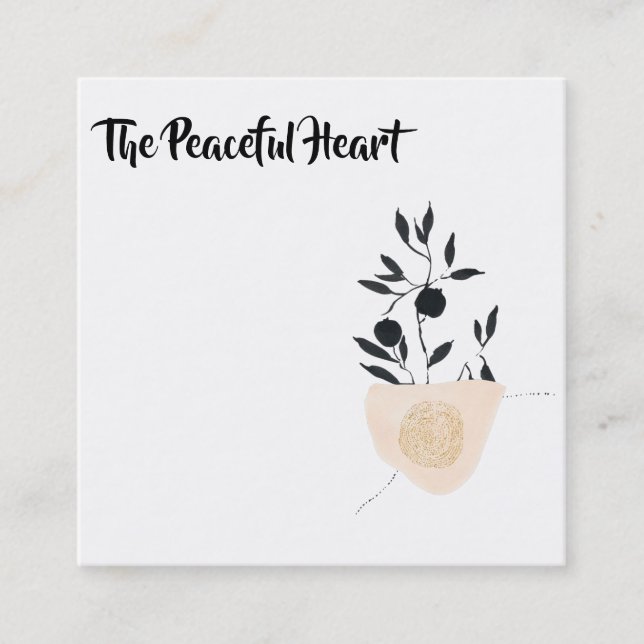 *~* Wabi Sabi Abstrakt Einfache Minimale Tinte QR  Quadratische Visitenkarte (Vorderseite)