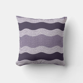 Wabi Sabi Abstrakt Wavy River, Eggplant, Lilac Kissen