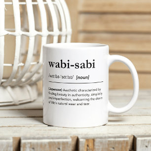 Wabi-Sabi definiert japanische Wörterbuchkunst Kaffeetasse