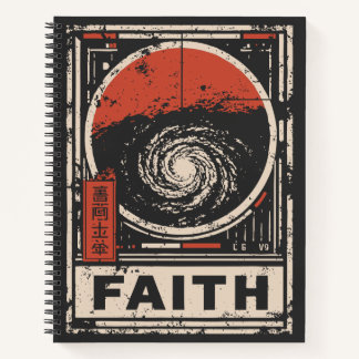 Wabi-Sabi Faith | Spirituelles Galaxie-Portrait Notizbuch