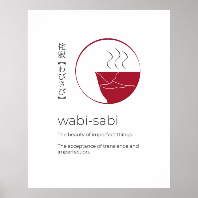 Wabi-Sabi Japanisch Motivierend Sprichwort Kunst Poster (Vorne)
