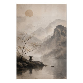 Wabi Sabi Japanische Landschaft Wandkunst Poster