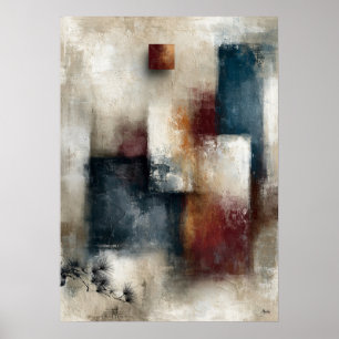 Wabi-Sabi Kiefern-Echo Moderne Japanische Abstrakt Poster