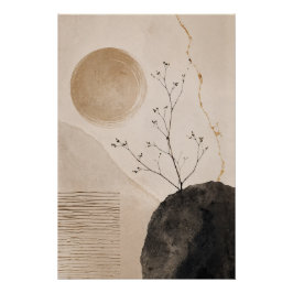 Wabi Sabi Naturposter – Neutrales Zen-Botanik Poster