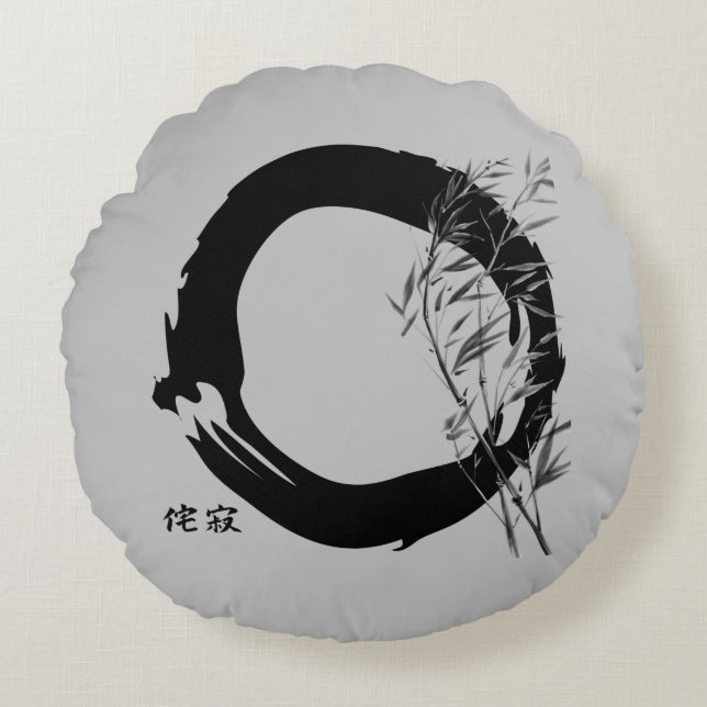 Wabi Sabi Rundes Kissen (Vorderseite)