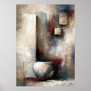Wabi-Sabi schwebende Stille Moderne Japanische Abs Poster