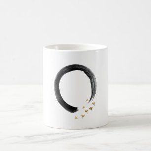 Wabi-Sabi Zen Enso-Kreis & treibender goldener Gin Kaffeetasse