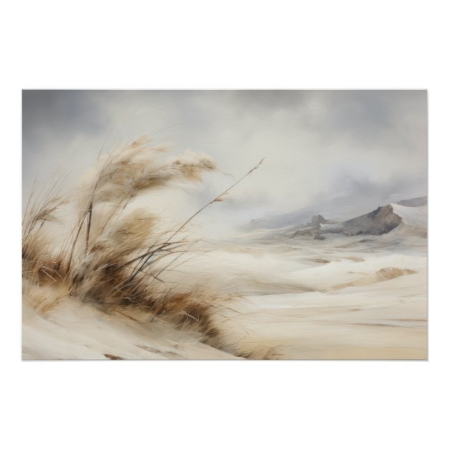 Wabisabi Ästhetische Windswept Beach Landschaft Poster (Vorderseite)