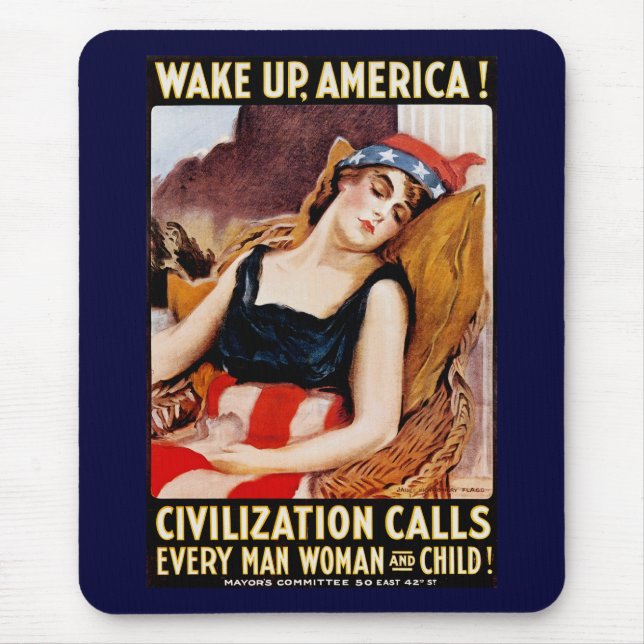 Wach auf Amerika Mousepad (Vorne)