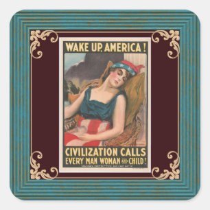 Wach auf Amerika Poster Aufkleber