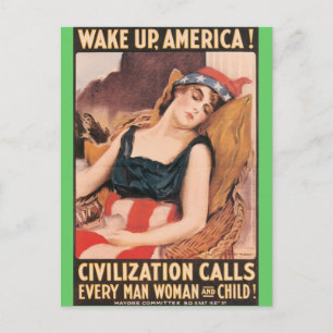 Wach auf Amerika Postkarte