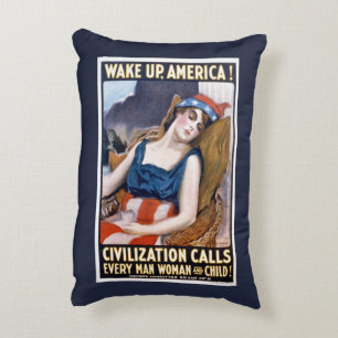 Wach auf Amerika! Vintage patriotische Freiheitsku Dekokissen