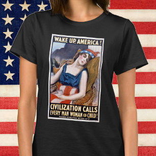 Wach auf Amerika! Vintage-patriotische Freiheitsku T-Shirt