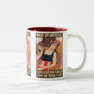 Wach auf Amerika Zweifarbige Tasse