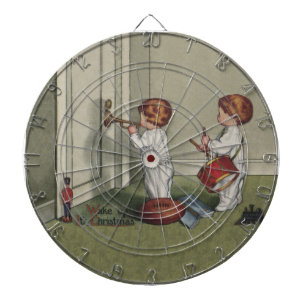 Wach auf, es ist Weihnachten süße Kinderillustrati Dartscheibe